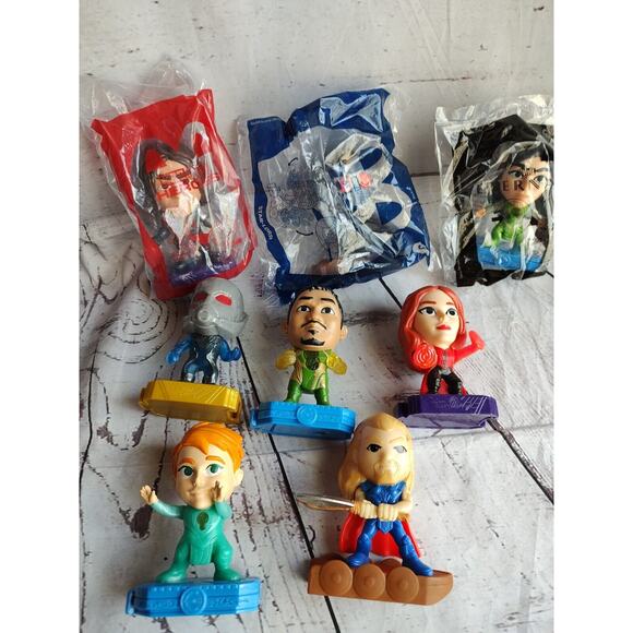 McDonald's Marvel Happy Meal Toys Set Of 8 3 Sealed Cake Toppers - Picture 1 of 11